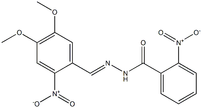 N'-[(E)-(4,5-dimethoxy-2-nitrophenyl)methylidene]-2-nitrobenzohydrazide 结构式