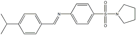 N-[(E)-(4-isopropylphenyl)methylidene]-N-[4-(1-pyrrolidinylsulfonyl)phenyl]amine Struktur