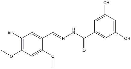 N'-[(E)-(5-bromo-2,4-dimethoxyphenyl)methylidene]-3,5-dihydroxybenzohydrazide 化学構造式