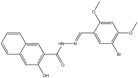 N'-[(E)-(5-bromo-2,4-dimethoxyphenyl)methylidene]-3-hydroxy-2-naphthohydrazide,,结构式