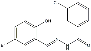 N'-[(E)-(5-bromo-2-hydroxyphenyl)methylidene]-3-chlorobenzohydrazide 化学構造式