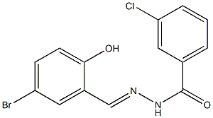 N'-[(E)-(5-bromo-2-hydroxyphenyl)methylidene]-3-chlorobenzohydrazide 结构式