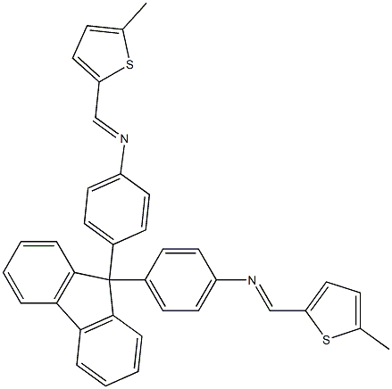 N-[(E)-(5-methyl-2-thienyl)methylidene]-N-{4-[9-(4-{[(E)-(5-methyl-2-thienyl)methylidene]amino}phenyl)-9H-fluoren-9-yl]phenyl}amine,,结构式