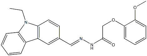 N'-[(E)-(9-ethyl-9H-carbazol-3-yl)methylidene]-2-(2-methoxyphenoxy)acetohydrazide Struktur