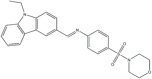 N-[(E)-(9-ethyl-9H-carbazol-3-yl)methylidene]-N-[4-(4-morpholinylsulfonyl)phenyl]amine Structure