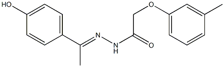 N'-[(E)-1-(4-hydroxyphenyl)ethylidene]-2-(3-methylphenoxy)acetohydrazide,,结构式