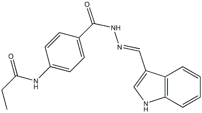 N-[4-({2-[(E)-1H-indol-3-ylmethylidene]hydrazino}carbonyl)phenyl]propanamide Struktur