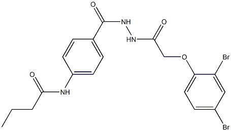 N-[4-({2-[2-(2,4-dibromophenoxy)acetyl]hydrazino}carbonyl)phenyl]butanamide Structure