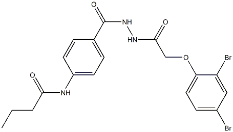 N-[4-({2-[2-(2,4-dibromophenoxy)acetyl]hydrazino}carbonyl)phenyl]butanamide,,结构式