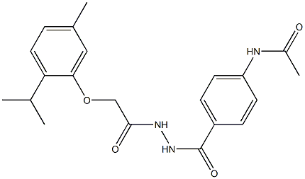 N-[4-({2-[2-(2-isopropyl-5-methylphenoxy)acetyl]hydrazino}carbonyl)phenyl]acetamide Structure