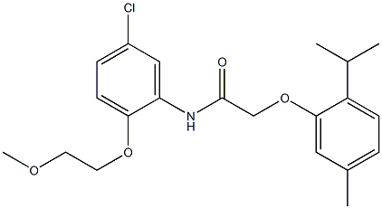 N-[5-chloro-2-(2-methoxyethoxy)phenyl]-2-(2-isopropyl-5-methylphenoxy)acetamide Structure