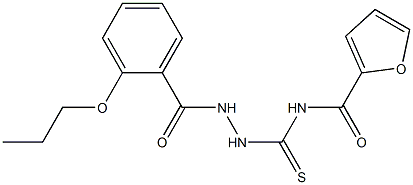 N-{[2-(2-propoxybenzoyl)hydrazino]carbothioyl}-2-furamide 化学構造式