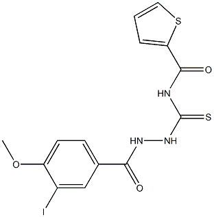 N-{[2-(3-iodo-4-methoxybenzoyl)hydrazino]carbothioyl}-2-thiophenecarboxamide 化学構造式