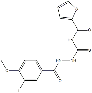 N-{[2-(3-iodo-4-methoxybenzoyl)hydrazino]carbothioyl}-2-thiophenecarboxamide Structure