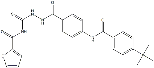 N-{[2-(4-{[4-(tert-butyl)benzoyl]amino}benzoyl)hydrazino]carbothioyl}-2-furamide Structure