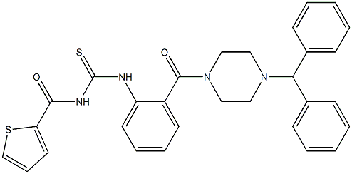 N-{2-[(4-benzhydryl-1-piperazinyl)carbonyl]phenyl}-N'-(2-thienylcarbonyl)thiourea Struktur