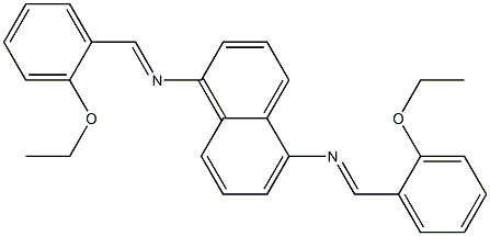 N-[(E)-(2-ethoxyphenyl)methylidene]-N-(5-{[(E)-(2-ethoxyphenyl)methylidene]amino}-1-naphthyl)amine 化学構造式