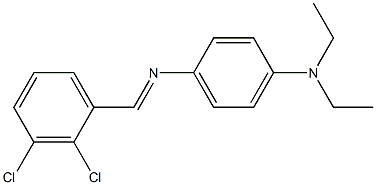 N-[(E)-(2,3-dichlorophenyl)methylidene]-N-[4-(diethylamino)phenyl]amine Struktur