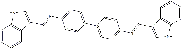 N-[(E)-1H-indol-3-ylmethylidene]-N-(4'-{[(E)-1H-indol-3-ylmethylidene]amino}[1,1'-biphenyl]-4-yl)amine Struktur