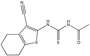 N-acetyl-N'-(3-cyano-4,5,6,7-tetrahydro-1-benzothiophen-2-yl)thiourea,,结构式