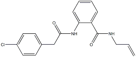 N-allyl-2-{[2-(4-chlorophenyl)acetyl]amino}benzamide 化学構造式