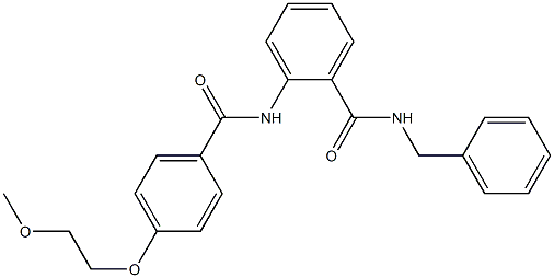 N-benzyl-2-{[4-(2-methoxyethoxy)benzoyl]amino}benzamide Struktur