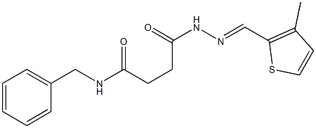 N-benzyl-4-{2-[(E)-(3-methyl-2-thienyl)methylidene]hydrazino}-4-oxobutanamide Structure