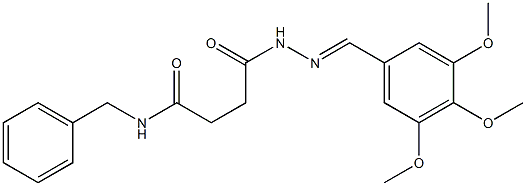 N-benzyl-4-oxo-4-{2-[(E)-(3,4,5-trimethoxyphenyl)methylidene]hydrazino}butanamide,,结构式