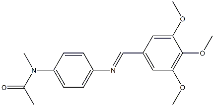 N-methyl-N-(4-{[(E)-(3,4,5-trimethoxyphenyl)methylidene]amino}phenyl)acetamide,,结构式