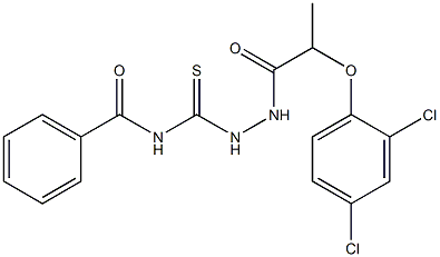 N-({2-[2-(2,4-dichlorophenoxy)propanoyl]hydrazino}carbothioyl)benzenecarboxamide Struktur