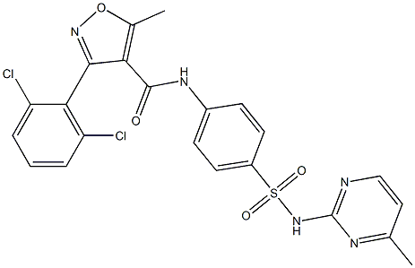 3-(2,6-dichlorophenyl)-5-methyl-N-(4-{[(4-methyl-2-pyrimidinyl)amino]sulfonyl}phenyl)-4-isoxazolecarboxamide Structure