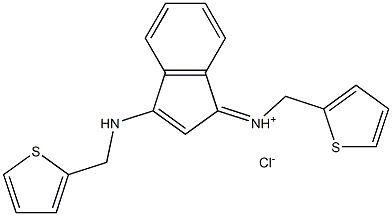 2-thienyl-N-{3-[(2-thienylmethyl)amino]-1H-inden-1-yliden}methanaminium chloride Structure