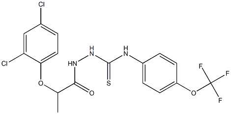 2-[2-(2,4-dichlorophenoxy)propanoyl]-N-[4-(trifluoromethoxy)phenyl]-1-hydrazinecarbothioamide 结构式