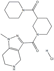 1-methyl-3-{[3-(piperidin-1-ylcarbonyl)piperidin-1-yl]carbonyl}-4,5,6,7-tetrahydro-1H-pyrazolo[4,3-c]pyridine hydrochloride Struktur