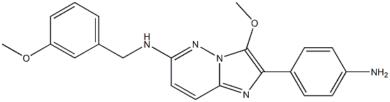 2-(4-Aminophenyl)-3-methoxy-N-(3-methoxybenzyl)imidazo[1,2-b]pyridazin-6-amine,,结构式