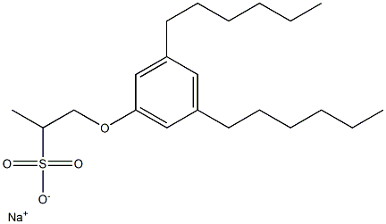 1-(3,5-ジヘキシルフェノキシ)プロパン-2-スルホン酸ナトリウム 化学構造式