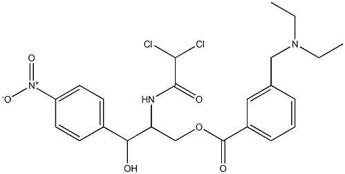 2-(2,2-Dichloroacetylamino)-1-(4-nitrophenyl)-1,3-propanediol 3-(3-(diethylaminomethyl)benzoate) Struktur