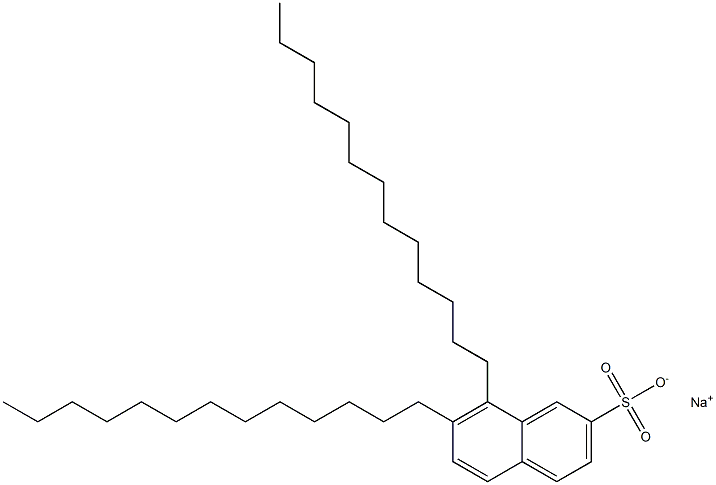 7,8-Ditridecyl-2-naphthalenesulfonic acid sodium salt Struktur