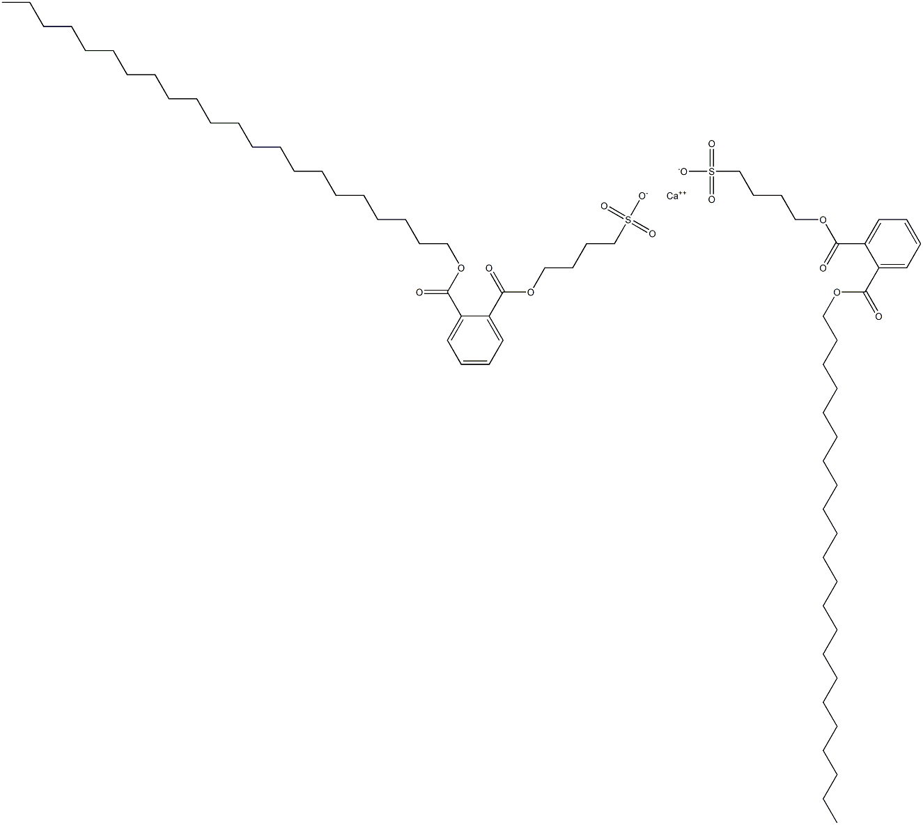 Bis[4-[(2-docosyloxycarbonylphenyl)carbonyloxy]butane-1-sulfonic acid]calcium salt 结构式