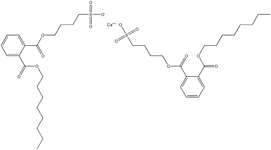 Bis[4-[(2-octyloxycarbonylphenyl)carbonyloxy]butane-1-sulfonic acid]calcium salt Structure