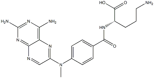 (S)-5-Amino-2-[4-[(2,4-diaminopteridin-6-yl)methylamino]benzoylamino]valeric acid 结构式