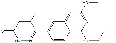 4,5-Dihydro-5-methyl-6-(2-methylamino-4-propylaminoquinazolin-7-yl)pyridazin-3(2H)-one,,结构式