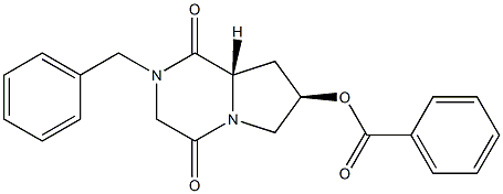 (6S,8R)-4-Benzyl-8-benzoyloxy-1,4-diazabicyclo[4.3.0]nonane-2,5-dione Structure