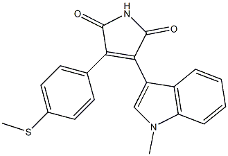 3-(1-メチル-1H-インドール-3-イル)-4-(4-メチルチオフェニル)-1H-ピロール-2,5-ジオン 化学構造式