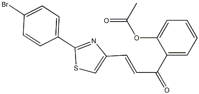 1-(2-Acetoxyphenyl)-3-[2-(4-bromophenyl)thiazol-4-yl]-2-propen-1-one Struktur