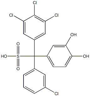 (3-Chlorophenyl)(3,4,5-trichlorophenyl)(3,4-dihydroxyphenyl)methanesulfonic acid 结构式