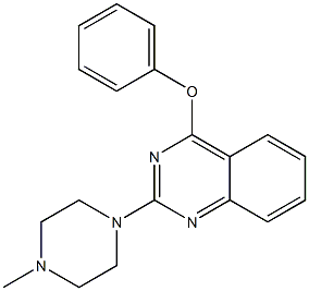2-[4-メチル-1-ピペラジニル]-4-(フェノキシ)キナゾリン 化学構造式