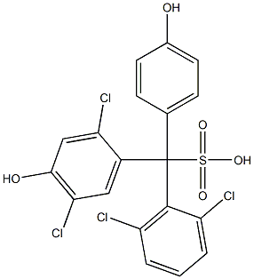 (2,6-Dichlorophenyl)(2,5-dichloro-4-hydroxyphenyl)(4-hydroxyphenyl)methanesulfonic acid,,结构式