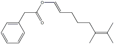 フェニル酢酸6,7-ジメチル-1,6-オクタジエニル 化学構造式