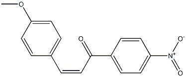 (2Z)-3-(4-メトキシフェニル)-1-(4-ニトロフェニル)-2-プロペン-1-オン 化学構造式